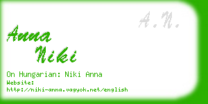 anna niki business card